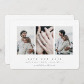 Elegantes Minimal 3 Foto Save The Date (Vorne/Hinten)