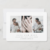 Elegantes Minimal 3 Foto Save The Date (Vorderseite)