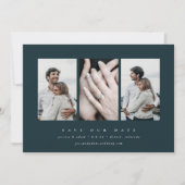 Elegantes Minimal 3 Foto Save The Date (Vorderseite)