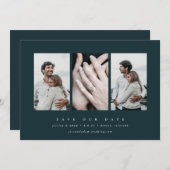 Elegantes Minimal 3 Foto Save The Date (Vorne/Hinten)