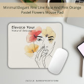 Elegantes Minimal Art Line Gesicht Blume Schönheit Mousepad