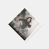 Elegantes Minimal Birthday Party Foto Modernes Skr Serviette (Ecke)