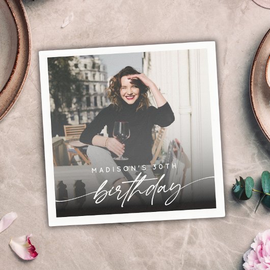 Elegantes Minimal Birthday Party Foto Modernes Skr Serviette