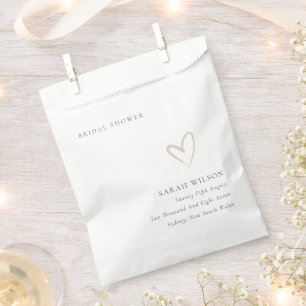 Elegantes Minimal Blush Pink Brautparty Geschenktütchen