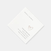 Elegantes Minimal Blush Pink Brautparty Serviette (Ecke)