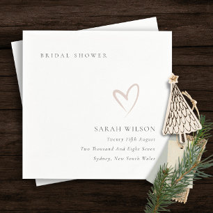 Elegantes Minimal Blush Pink Brautparty Serviette