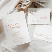 Elegantes Minimal Calligraphy Foto Couple Wedding Einladung