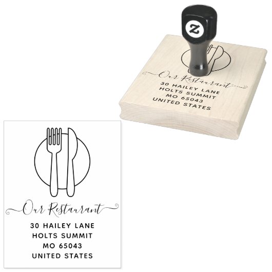 Elegantes Minimal Class Restaurant Beruflich Gummistempel (Stempel)
