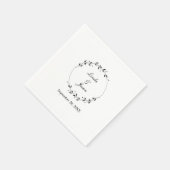 Elegantes Minimal Custom Rustic Leaf Wedding Paper Serviette (Ecke)