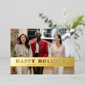 Elegantes Minimal Foto Business Folien Feiertagskarte (Stehend vorne)
