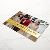 Elegantes Minimal Foto Business Folien Feiertagskarte (Gedreht)