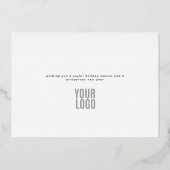 Elegantes Minimal Foto Business Folien Feiertagskarte (Rückseite)