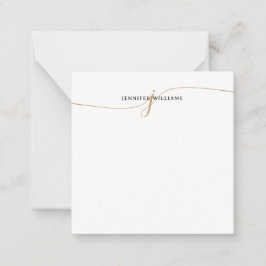 Elegantes Minimal Gold Kalligrafie Monogramm Quadr Mitteilungskarte