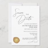 Elegantes Minimal Gold Wax Briefmarke Business Log Einladung (Vorderseite)