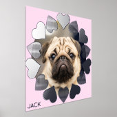 Elegantes Minimal Heart Foto Name Foliendrucke (Ablage )