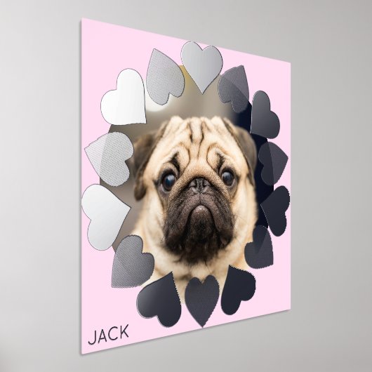 Elegantes Minimal Heart Foto Name Foliendrucke (Ablage )