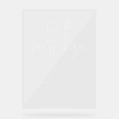 Elegantes Minimal Kalligraphie Begrüßungszeichen Acrylschild (Vorderseite)