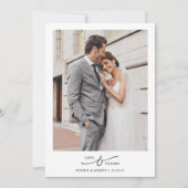 Elegantes Minimal Liebes- und Dankeschön-Hochzeits Dankeskarte (Vorderseite)