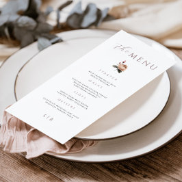 Elegantes Minimal Light Pink Rose Wedding Menu Menükarte