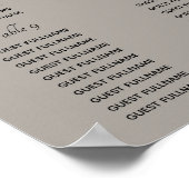 Elegantes Minimal Magnolia Hochzeitssattel Poster (Ecke)