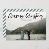 Elegantes Minimal MERRY CHRISTMAS Foto Save The Date (Vorne/Hinten)