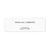Elegantes Minimal Modern Wedding Return Label (Vorne)