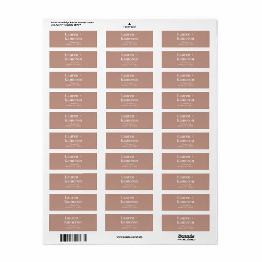 Elegantes Minimal Modern Wedding Return Label (Vorne)