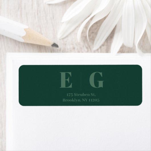 Elegantes Minimal Modern Wedding Return Label (Insitu)
