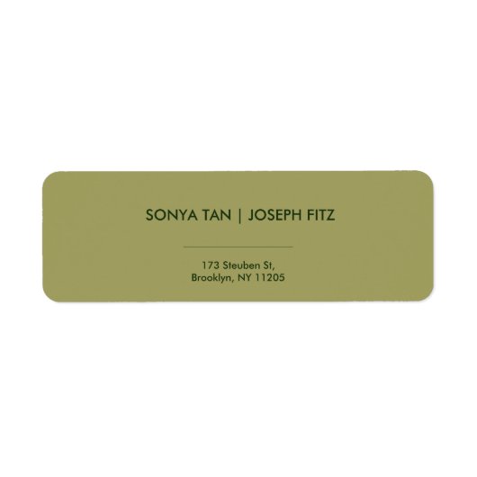 Elegantes Minimal Modern Wedding Return Label (Vorne)