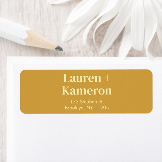 Elegantes Minimal Modern Wedding Return Label (Insitu)