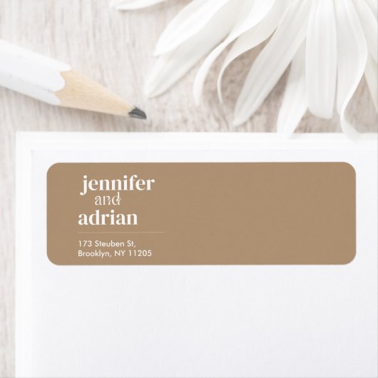 Elegantes Minimal Modern Wedding Return Label (Insitu)