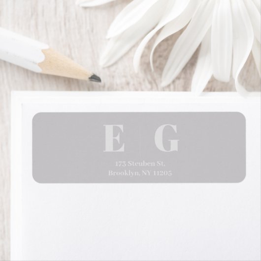 Elegantes Minimal Modern Wedding Return Label (Insitu)