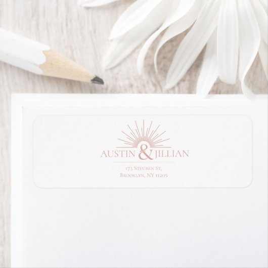 Elegantes Minimal Modern Wedding Return Label (Insitu)