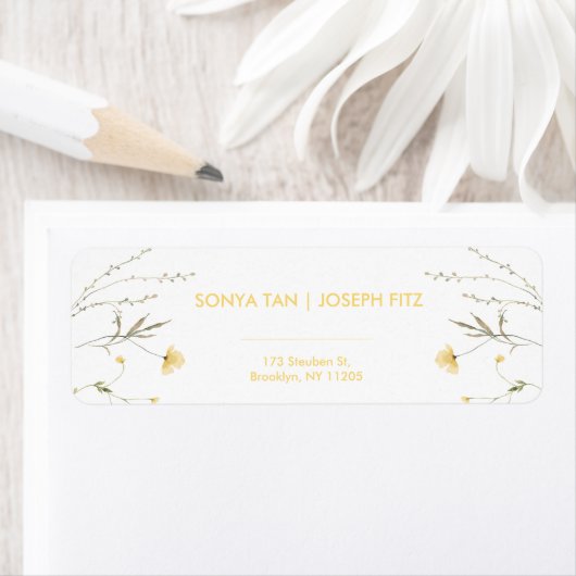 Elegantes Minimal Modern Wedding Return Label (Insitu)