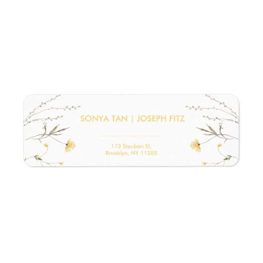Elegantes Minimal Modern Wedding Return Label (Vorne)