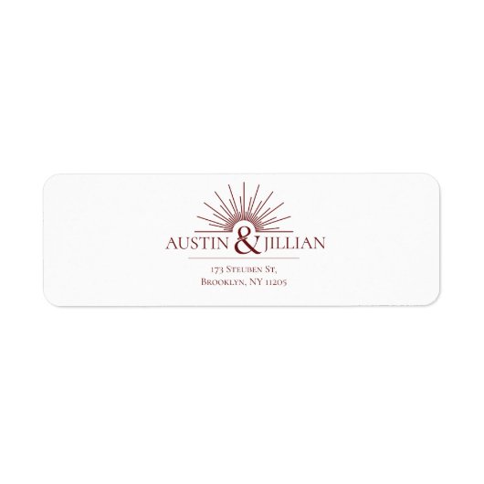 Elegantes Minimal Modern Wedding Return Label (Vorne)