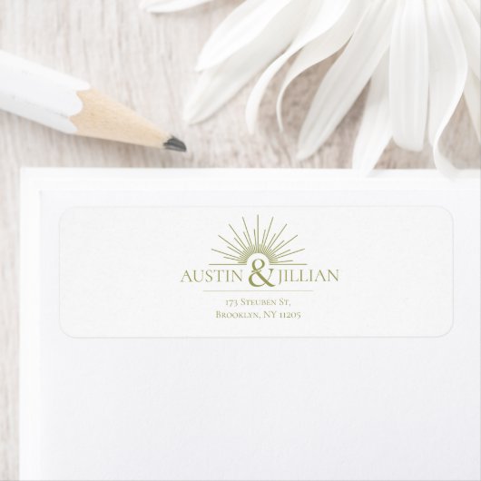 Elegantes Minimal Modern Wedding Return Label (Insitu)