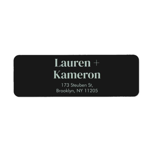 Elegantes Minimal Modern Wedding Return Label (Vorne)
