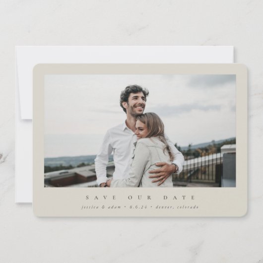 Elegantes Minimal Modernes Single Fotograf Save The Date (Vorderseite)