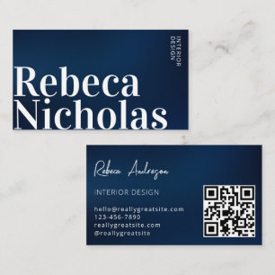 Elegantes Minimal Monogram Modernes Blau Beruflich Visitenkarte