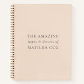 Elegantes Minimal Peach Hopes and Dreams Journal Notizblock (Vorderseite)