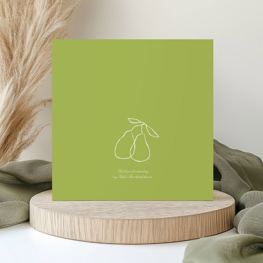 Elegantes Minimal Perfect Pear Brautparty Dankeskarte