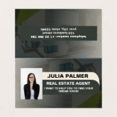 Elegantes Minimal Real Anwesen Agent Foto Visitenkarten (Außenseite Aufgefaltet)