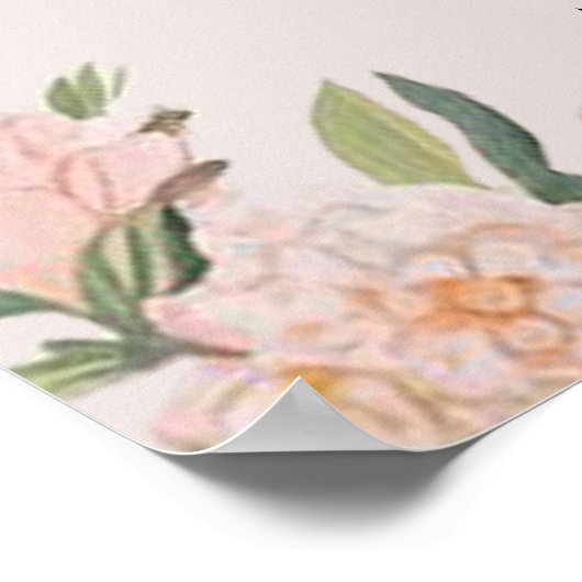 Elegantes Minimal Rose Blumenzwiebeln Begrüßungsze Poster (Ecke)