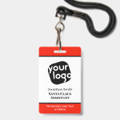 Elegantes Minimal Sage Green Custom Staff ID Abzei Ausweis (Vorderseite mit Lanyard)