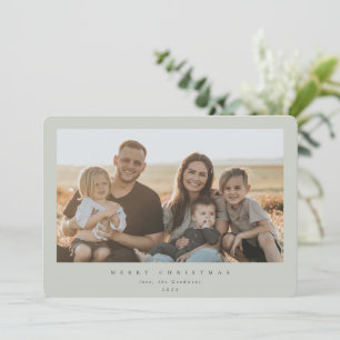 Elegantes Minimal-Sage-Green-Frame-Single-Foto Feiertagskarte
