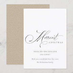 Elegantes Minimal-Skript Frohe Weihnachtsgrüße Feiertagskarte