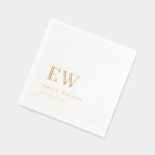 Elegantes Minimal Topography Custom Monogram Servietten Mit Folie (Links)