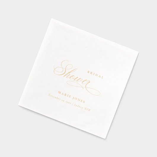 Elegantes Minimal Typografy Script-Brautparty Servietten Mit Folie (Links)