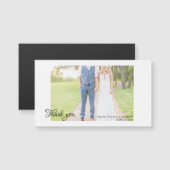 Elegantes Minimal Typografy Wedding Foto Magnetkarte (Vorne/Hinten)
